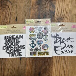 Crafters Square Stickers And Rub On Transfers Skater Grunge